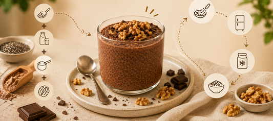 Pudín de chía chocolatoso alto en proteína